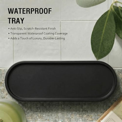 MOMEEMO Reusable Shampoo and Conditioner Bottles with Tray, Black - color: Black Black