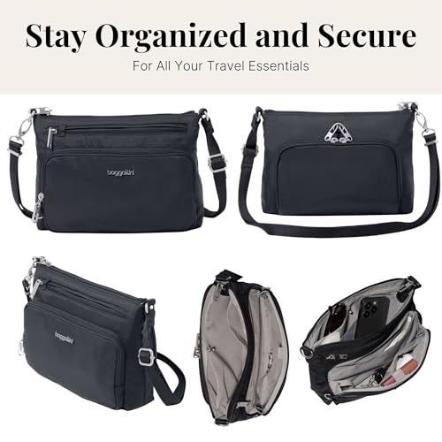 Baggallini Securtex Anti-Theft Keepsake Crossbody - color: Black