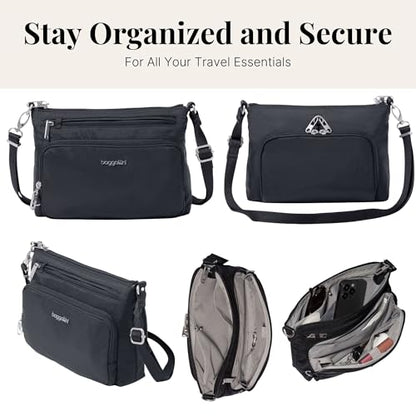 Baggallini Securtex Anti-Theft Keepsake Crossbody - color: Black