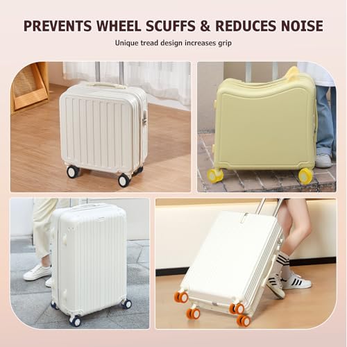 Luggage Wheel Covers, Anti Dust & Scratch, For 2-2.4" wheels - Yellow - color: Yellow