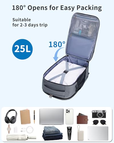 WANDF Personal Item Travel Bag 17x10x9, Carry On Laptop Backpack (Grey) - color: A-grey, size: 17x10x9