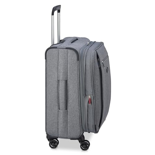 DELSEY PARIS Rami Softside Expandable Luggage with Spinner Wheels, Grey, 3 Piece Set (20/24/28) - color: Grey