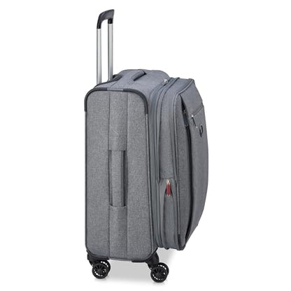 DELSEY PARIS Rami Softside Expandable Luggage with Spinner Wheels, Grey, 3 Piece Set (20/24/28) - color: Grey