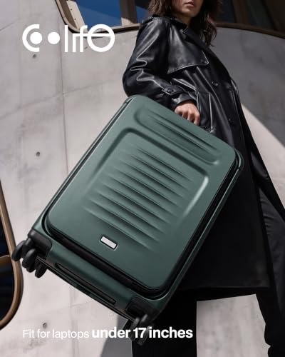 Coolife TSA 잠금 장치가 있는 확장 가능한 수하물, 초록색., 여행 - color: 초록색.