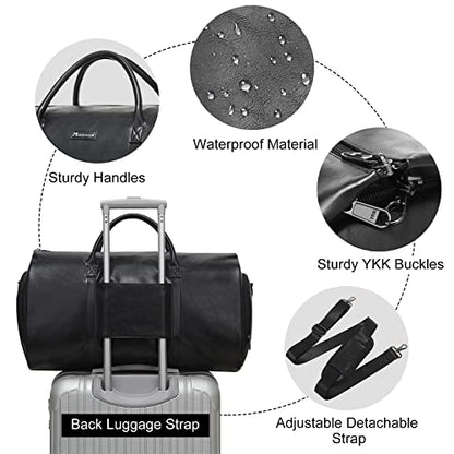 Garment Bags for Travel, 45L Carry-On Convertible Duffle with Strap - color: C-Black