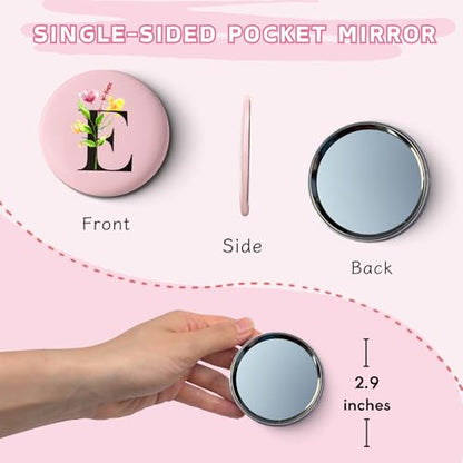 A-Z Personalized Gifts for Women, Initial Make Up Bag with Mirror, E - color: White, style: E