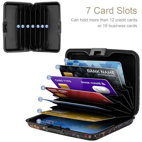 Coco Rossi Credit Card Holder RFID Aluminum Small Mini Wallet Women - color: Dragonflies