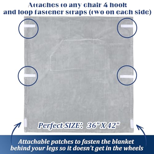 Newwiee Christmas Wheelchair Blanket with Pouch, Navy Blue, Simple - color: Navy Blue