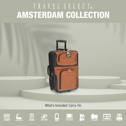 Travel Select Amsterdam Softside Expandable Luggage with Rolling Wheels, Navy, 21-Inch Carry-on - color: Navy, size: 21-Inch Carry-on