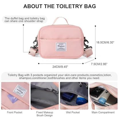 Travel Duffel Bags for Women,Carry-On Weekender Overnight Bag - color: Pink, size: Large