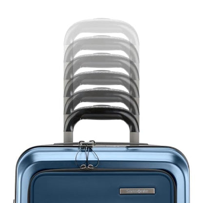 Samsonite Octiv Lightweight Hardshell 21-Inch Pro Carry-On Luggage - Durable & Impact Resistant, 360° Aero Trac Spinner Wheels, Adjustable Handle, Expandable Suitcase, TSA Approved Lock - Blue - color: Blue Denim, size: Front Pocket Carry-On 21 inch