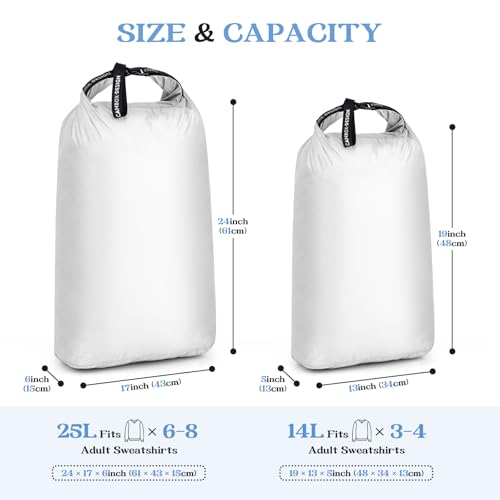 2 Pack Travel Laundry Bags for Dirty Clothes, Waterproof Laundry Bag - color: White
