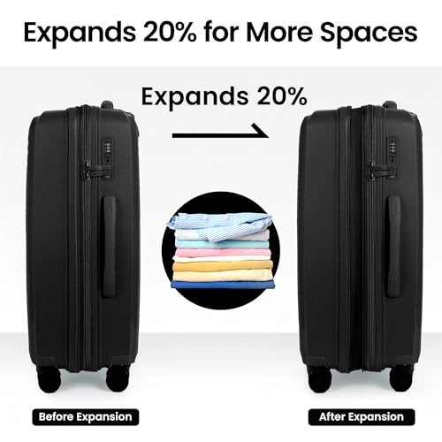 Luggage Sets 2 Piece(20/29in),w/TSA LOCK,Suitcase Set - color: Black, size: 2-Piece Set (20"/29'')