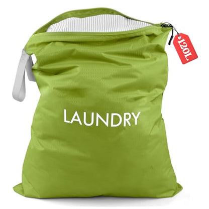 WiseBoy Travel Laundry Bag Dirty Clothes Organizer, Extra Large Laundry Bag - color: Green