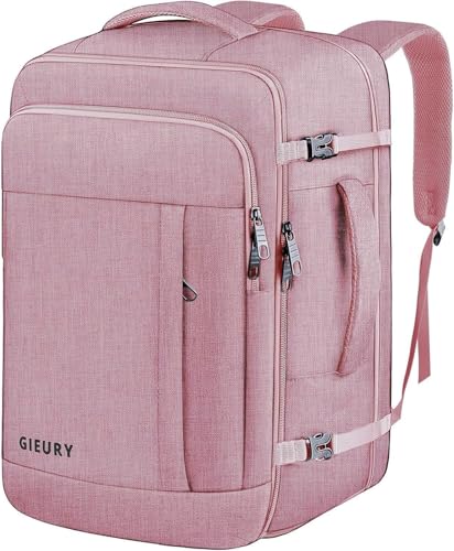 Gieury Carry On Backpack for Women, 50L Travel Backpack Flight Approved - color: Pink, size: 2X-Large(20"x14"x10")