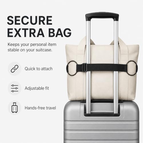 2-Pack Elastic Luggage Straps for Attaching Extra Bags to Suitcase – Lightweight Bungee Belts for Travel