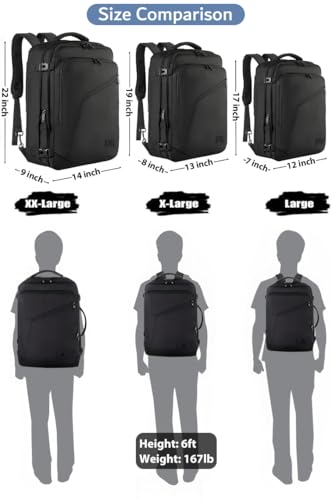 MATEIN Carry on Backpack, Extra Large Expandable Travel Backpack for Men - color: Black, size: X-Large
