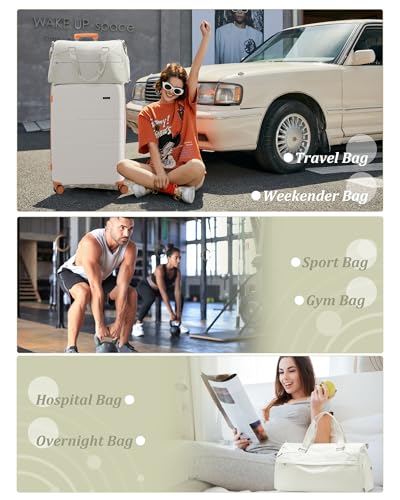 Gym Bag with Shoe Compartment Weekend Personal Item Travel Bags Beige - color: D5-Beige