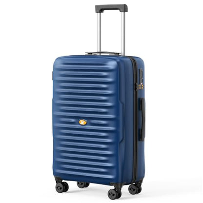 24 Inch Medium Checked Luggage, PC Hardshell Suitcase, Blue - color: 1-Blue, size: Checked-Medium 24-Inch