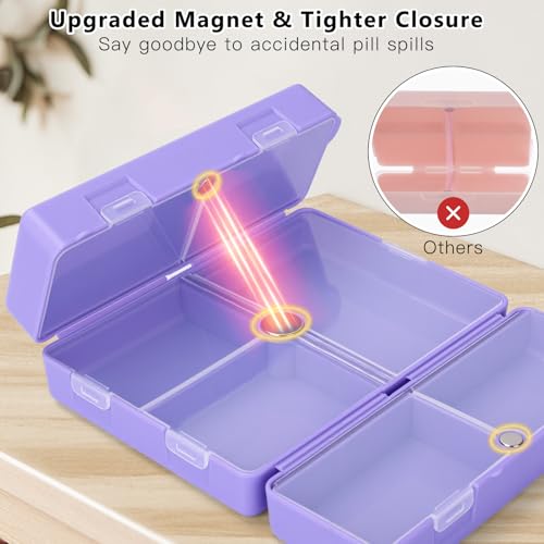 FYY Travel Pill Organizer, Pill Box Medicine Case-2pcs Purple - color: Purple, size: Large (1 Piece), Small (1 Piece)
