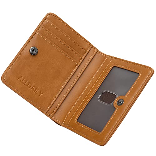 Alldaily Small RFID Wallet for Women Slim Compact Bifold Pocket Ladies Travel Mini Purse (Brown) - color: Brown