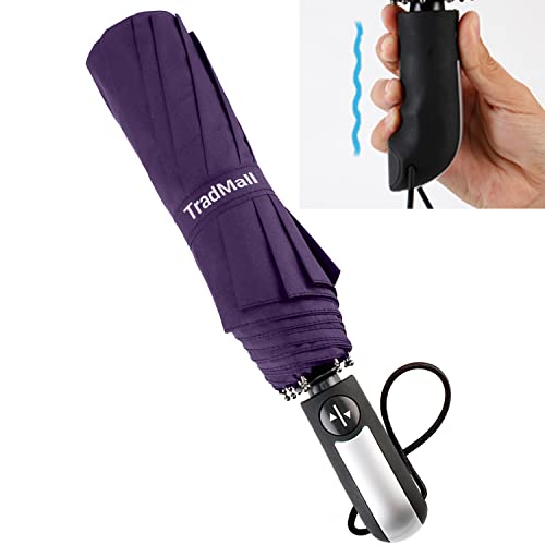 TradMall Travel Umbrella Windproof 46 Inches Canopy, Purple - color: Purple, size: 46 Inches