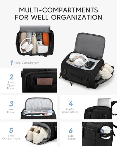 40x30x20cm Travel Bag Personal Item Ryanair Approved Backpack, Grey | Expandable to 40x30x25cm Carry On Underseat with USB Charging Port for Men Women - color: Grey