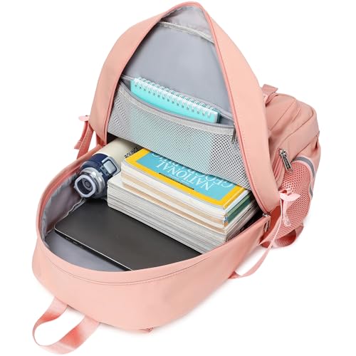 abshoo School Backpack for Girls Teen Elementary Middle High School Bookbag - color: Peach Pink