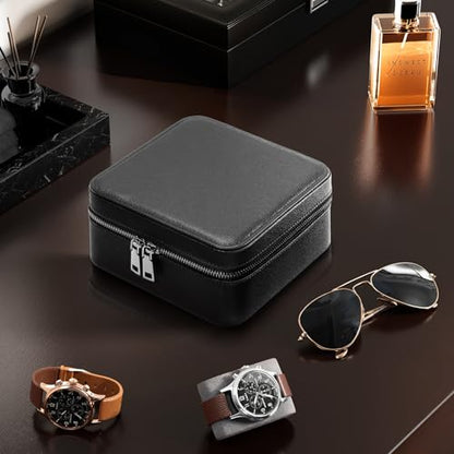 ProCase Travel Watch Case, 3 Slots Mens Jewelry Box -Black - color: Black, size: 3-Slot