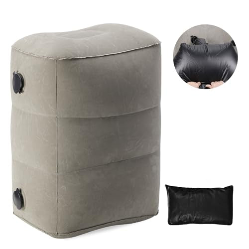 Inflatable Foot Rest Pillow for Air Travel Airplane Foot Rest Pillow Adjustable Height Leg Pillow Bed for Kids Toddler Suitable for Car,Train,Office Travel