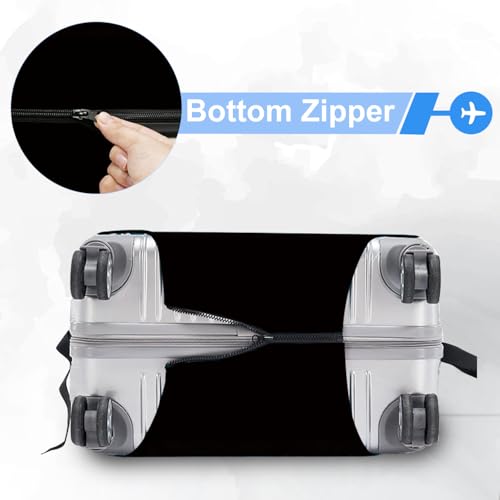 ANNA QUEEN Travel Luggage Cover Suitcase Protector Suitcase Cover Anti-Scratch,Stretchable Bag Cover Washable Durable Polyester - color: Don't touch me - Black and angry, size: M(fits 24-26Inch suitcase)