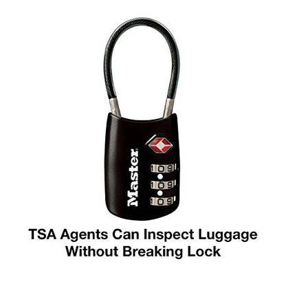 Master Lock 4688D Accepted Set Your Own Combination TSA Approved Luggage Lock, 1 Pack, Black - color: Black, size: 1 Pack