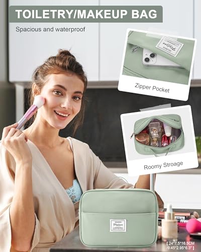 WISEPACK Gym Bag for Womens with Shoes Compartment Travel Duffel Bag - color: B2-Grey Green