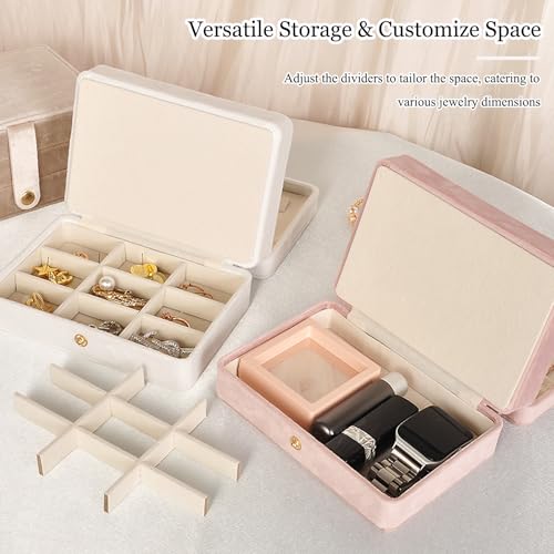 Travel Jewelry Case, 2-Layer Large Jewelry Organizer Box, Pink, PU Leather - color: Pink-P, size: Large-2 Layer