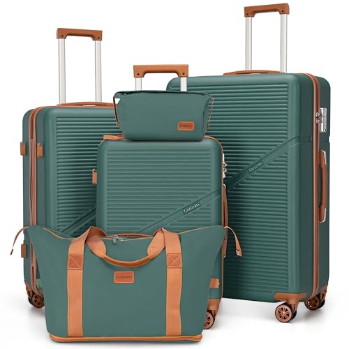 Cosbarn Luggage Sets, Durable 20,24,28 inch Suitcase Sets With Wheels - color: Darkgreen