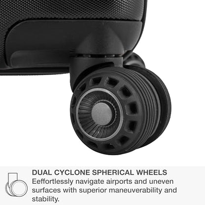 Traveler's Choice Archer Polycarbonate Hardside Spinner Luggage Set, Tie Down Straps, Black, Carry-On 21-Inch - color: Black, size: 1-Piece (Carry-On 21-Inch)