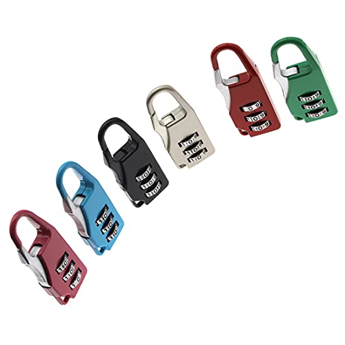 6 Pcs Luggage Combination Locks Padlock Zinc Alloy Small Safe Combination Padlock, for Backpacks Bags Suitcases Luggage Briefcases Notebook (6 Colors)
