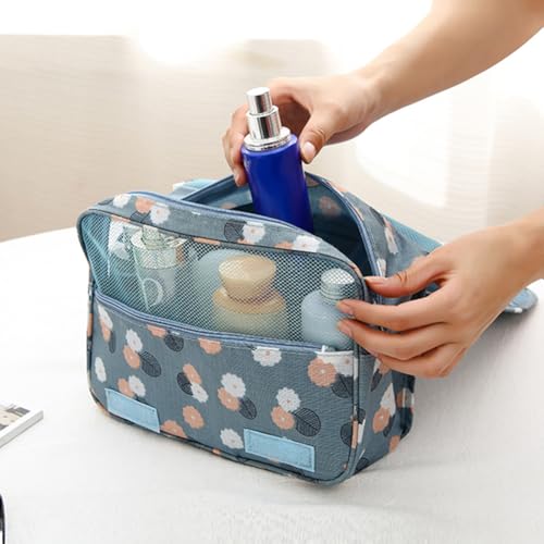 Sechunk Waterproof Travel Toiletry Bags Hanging Multi-function Cosmetic Bag Makeup Bag for Women - color: whiteCactus