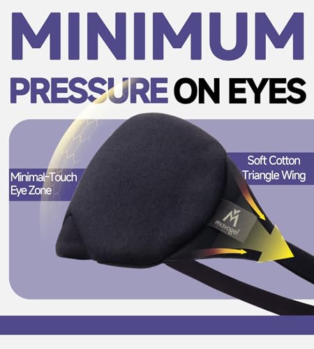 Mavogel Cotton Sleep Eye Mask, Light Blocking with Adjustable Nose Bridge - color: Black