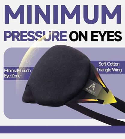 Mavogel Cotton Sleep Eye Mask, Light Blocking with Adjustable Nose Bridge - color: Black