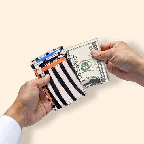 Oak Leathers Leather Wallet RFID Protection - Slim Card Holder - color: Zebra
