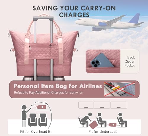 WOOMADA Initial Duffle Bag with Shoe Compartment,Personalized Weekender Bag, Overnight Bag for Women Girls, Gym Bag with Toiletry Bag - color: Pink, style: A