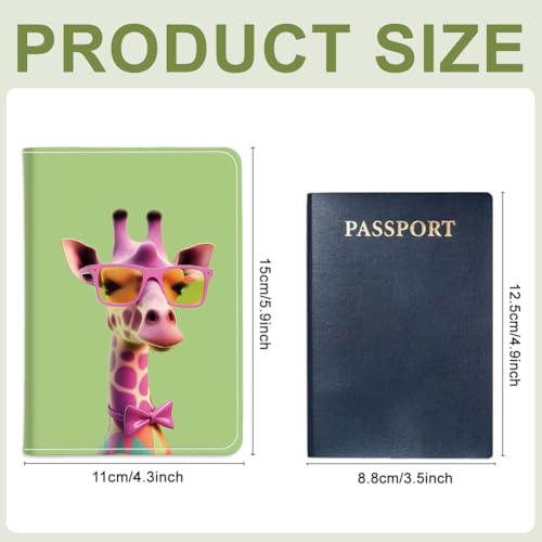 PU Leather Passport Holder Cover 5.9×4.3 Inch with Credit Card Slot and Boarding Pass Slot Combo Blocking Passport Holder Wallet Cover Case for Travel Boarding Essentials (Giraffe) - color: Giraffe