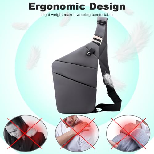 Anti Theft Travel Bag Sling Cross-body Bag Large Capacity - color: Dark Grey, style: Right Shoulder