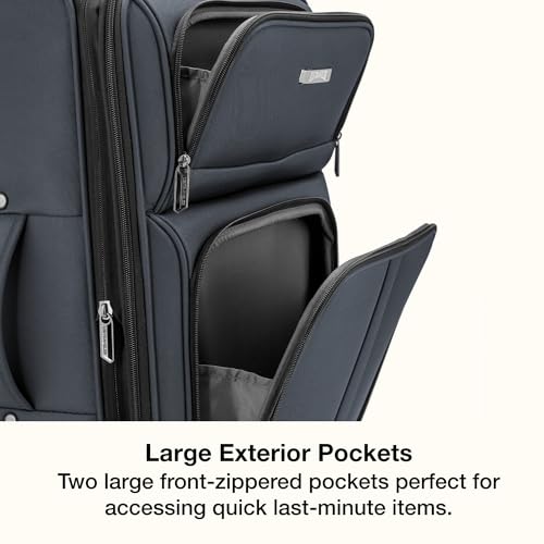 U.S. Traveler Anzio Softside Expandable Luggage with Spinner Wheels, Dark Grey, 30-Inch Large - color: Dark Grey, size: 30-Inch Large