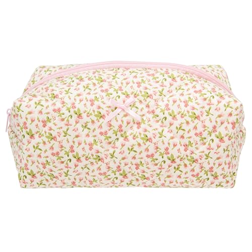 PAZIMIIK Cozy Makeup Bag for Women,Zipper Cosmetic Pouch,Floral Pink - color: Floral Pink