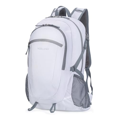 NODLAND Light Weight Packable Backpack for Travel Hiking 45L Foldable Water-Resistant Daypack Hydration Rucksack - color: White, size: Medium 45L