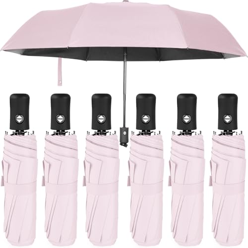 Jexine Windproof Travel Umbrella Compact Small - color: Pink