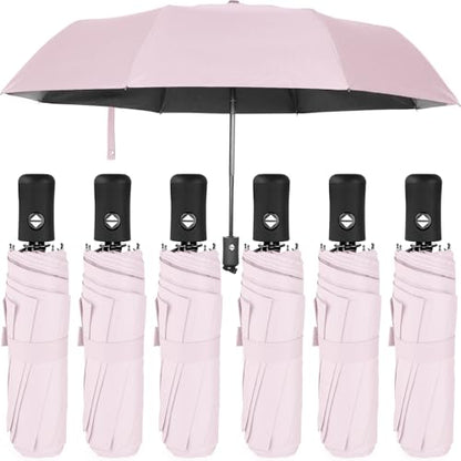 Jexine Windproof Travel Umbrella Compact Small - color: Pink