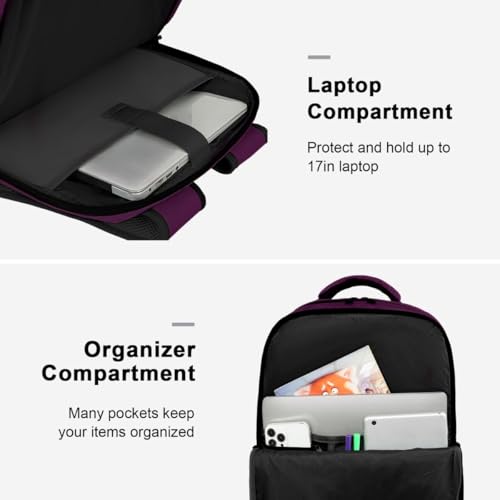 MATEIN Travel Backpack for Women, Extra Large 40L Carry on Backpack, Purple - color: Purple, size: X-Large